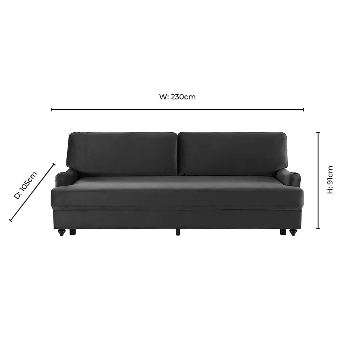 Hampshire 3 Seater Sofa Bed - Cappuccino - DUSK