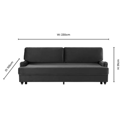 Hampshire 3 Seater Sofa Bed - Cappuccino - DUSK