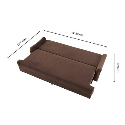 Hampshire 3 Seater Sofa Bed - Cappuccino - DUSK
