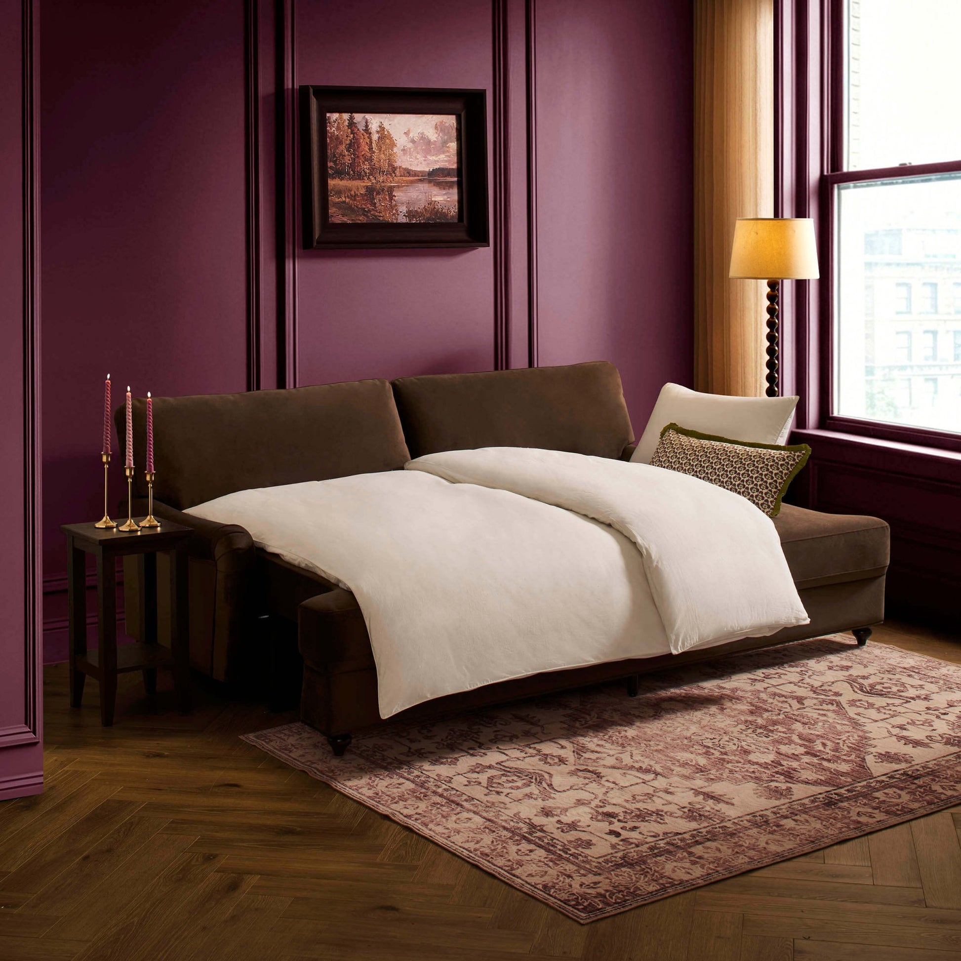 Hampshire 3 Seater Sofa Bed - Cappuccino - DUSK