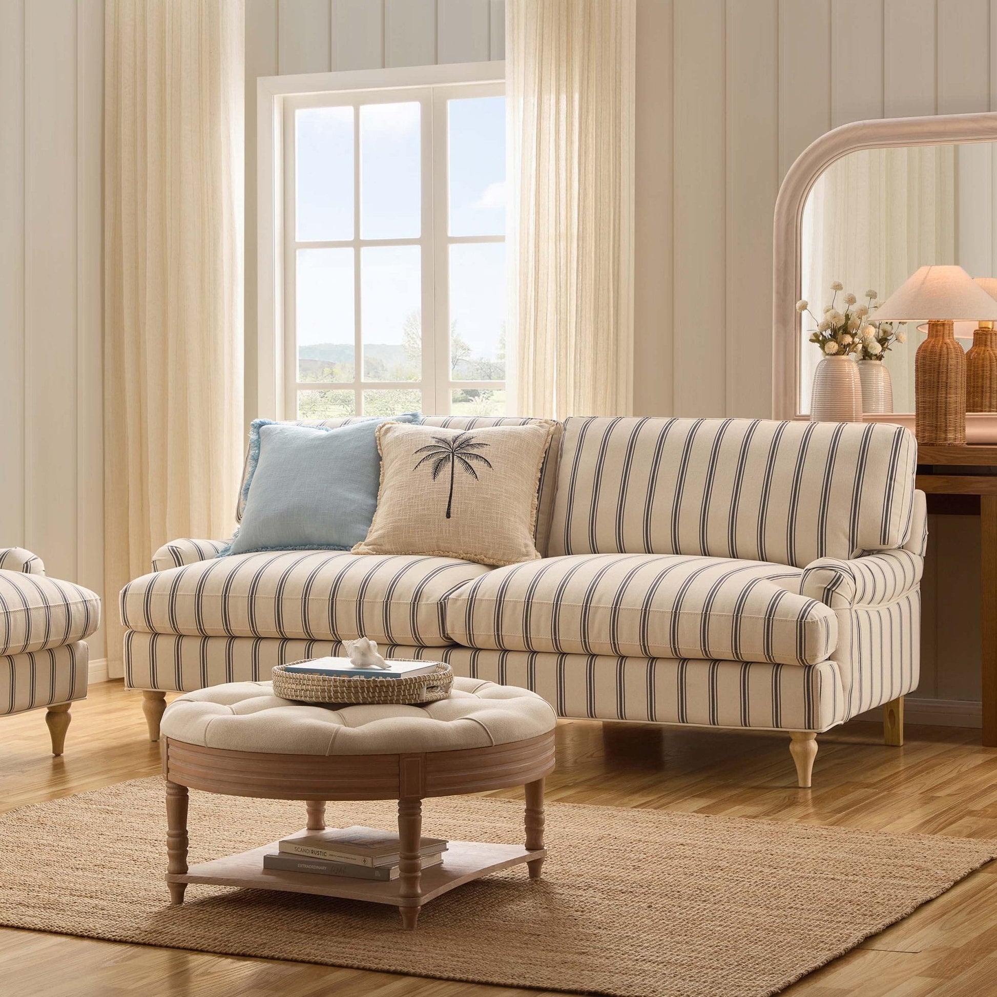 Hampshire 3 Seater Sofa - Blue Stripe - DUSK