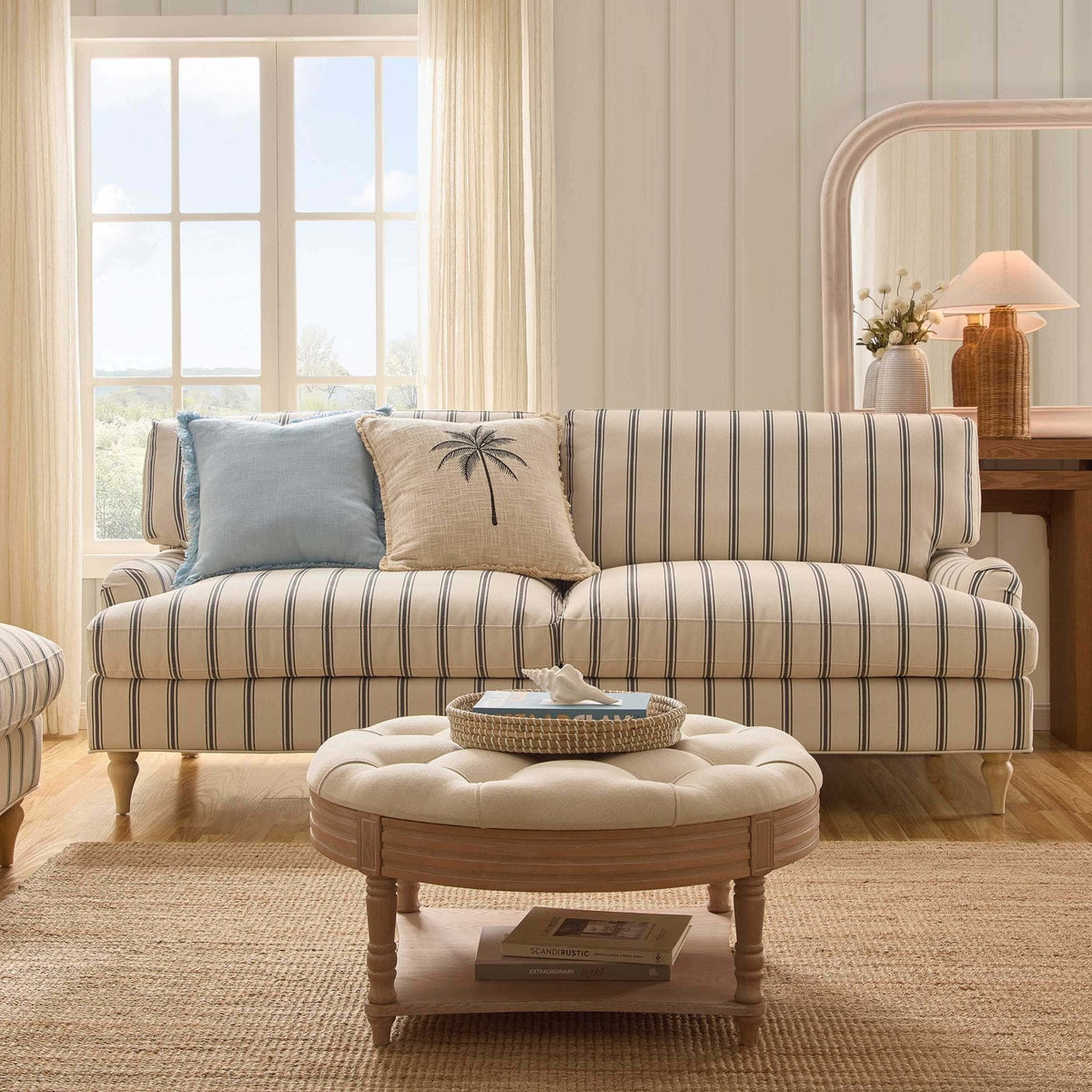 Hampshire 3 Seater Sofa - Blue Stripe - DUSK