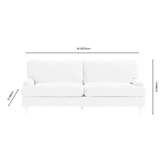 Hampshire 3 Seater Sofa - Cream/Black - DUSK
