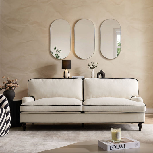 Hampshire 3 Seater Sofa - Cream/Black - DUSK