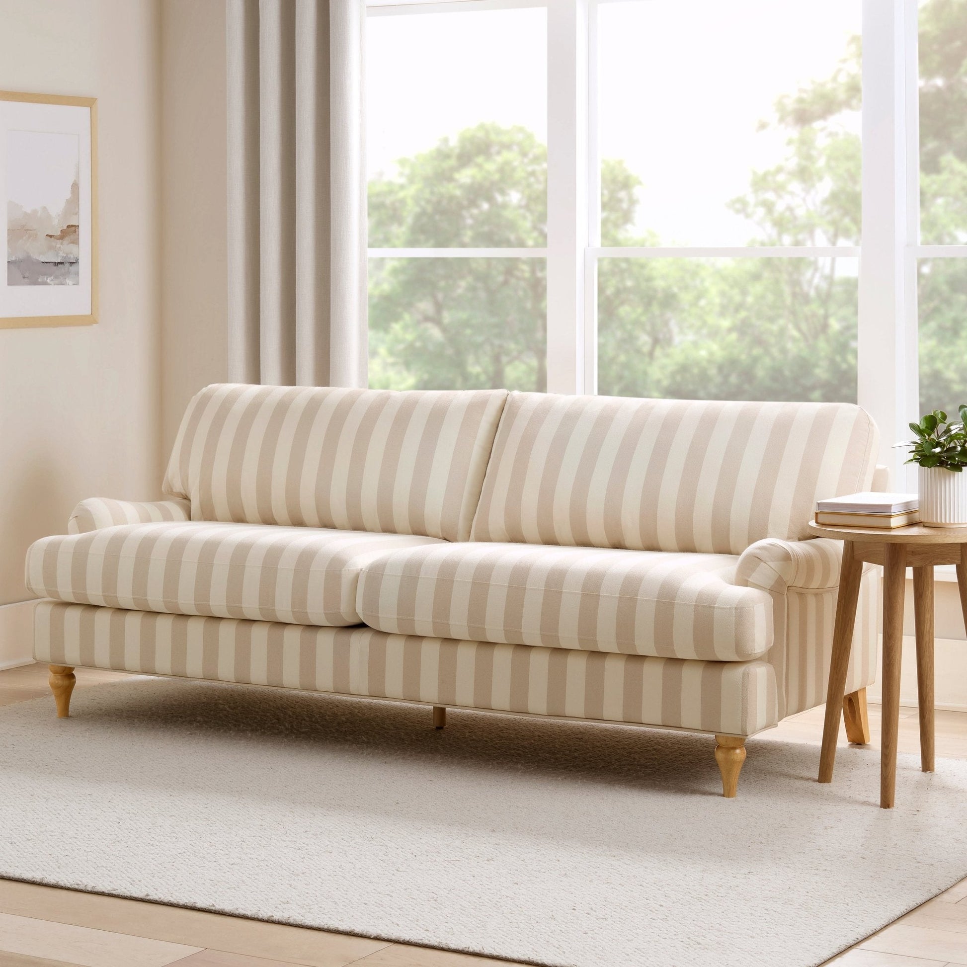 Hampshire 3 Seater Sofa - Natural Stripe - DUSK