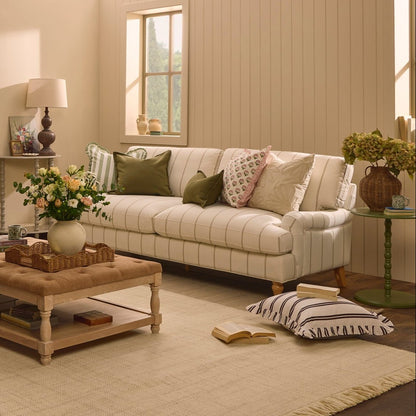 Hampshire 3 Seater Sofa - Thin Natural Stripe - DUSK