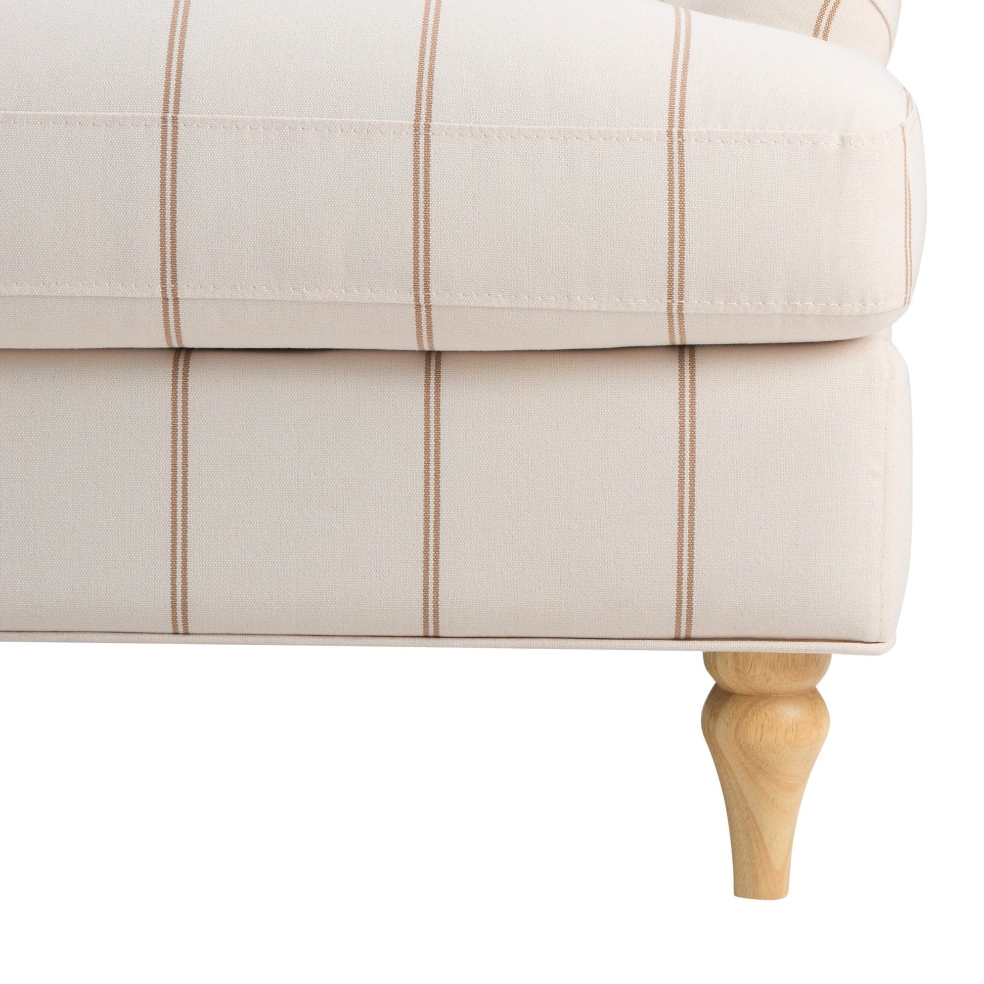 Hampshire 3 Seater Sofa - Thin Natural Stripe - DUSK