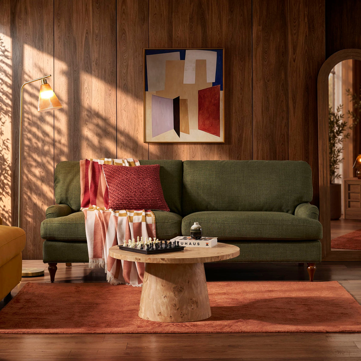 Hampshire 3 Seater Sofa - Woven Pine Green - DUSK