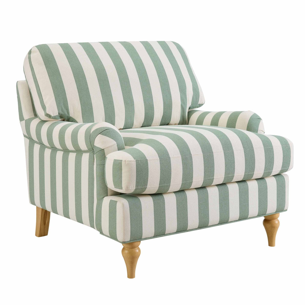 Hampshire Armchair - Green Stripe - DUSK