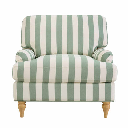 Hampshire Armchair - Green Stripe - DUSK