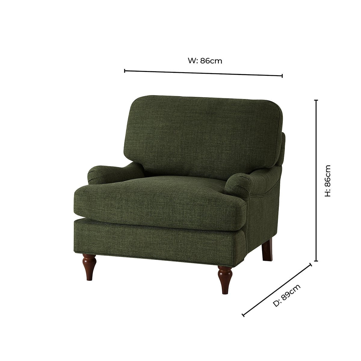 Hampshire Armchair - Woven Pine Green - DUSK