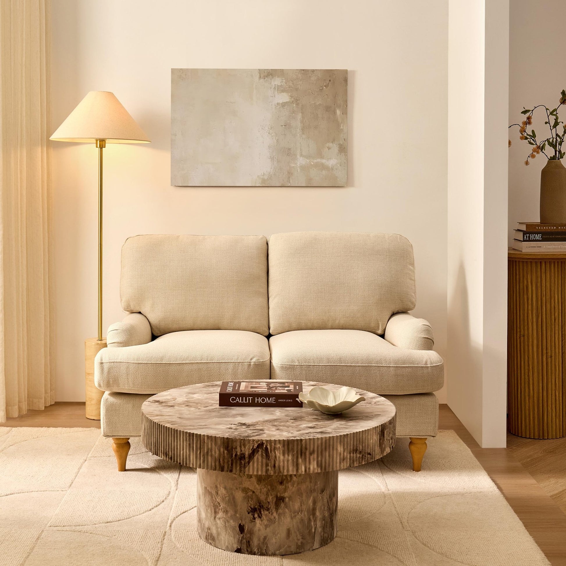 Hampshire Compact 2 Seater Sofa - Beige - DUSK