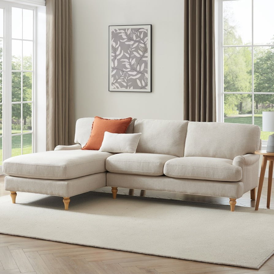 Hampshire Left Hand Chaise Sofa - Beige - DUSK