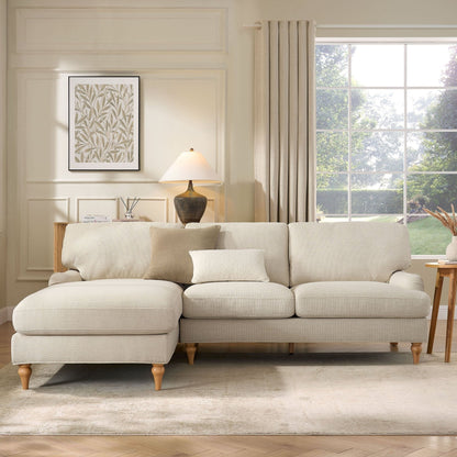 Hampshire Left Hand Chaise Sofa - Beige - DUSK