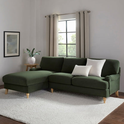 Hampshire Left Hand Chaise Sofa - Dark Olive - DUSK