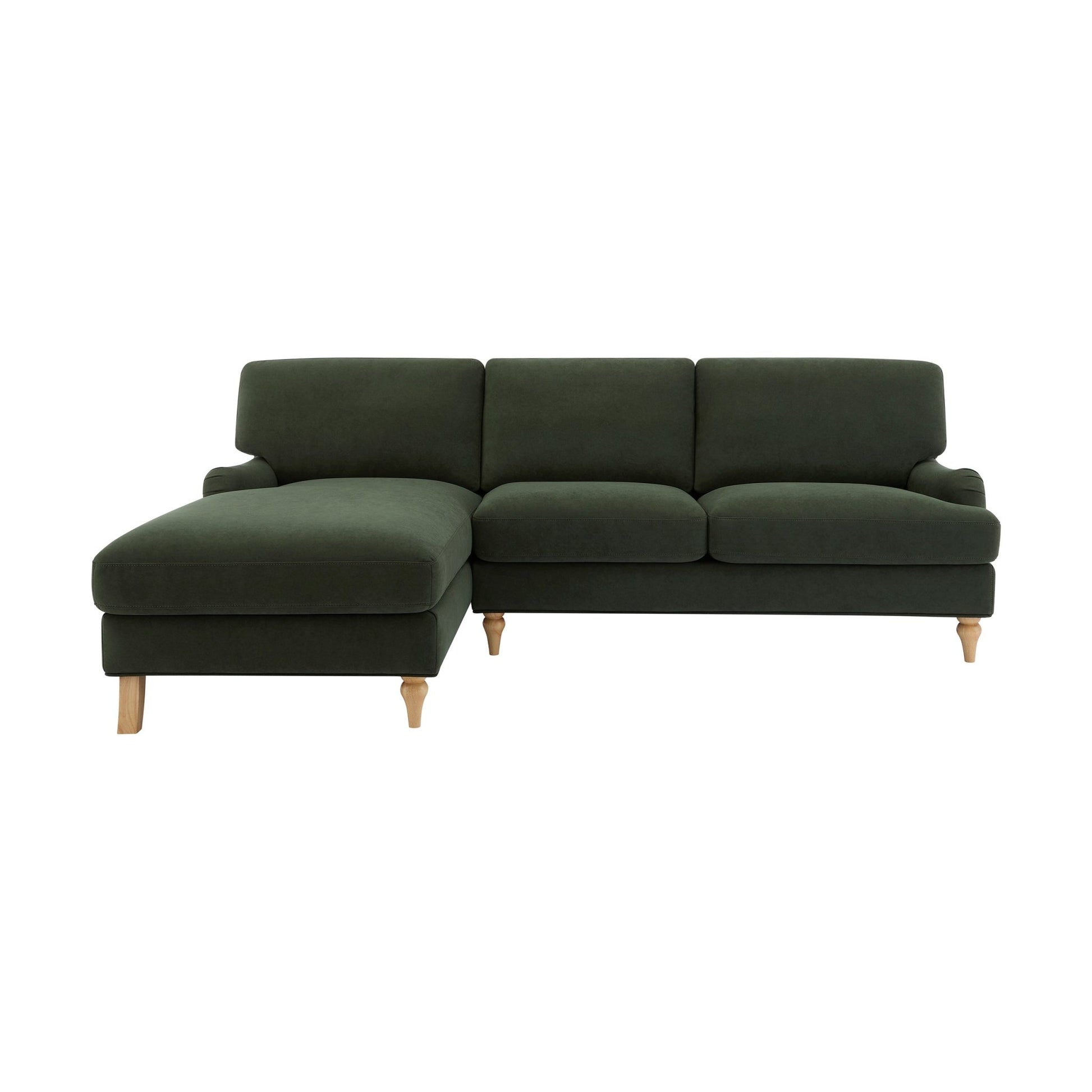 Hampshire Left Hand Chaise Sofa - Dark Olive - DUSK