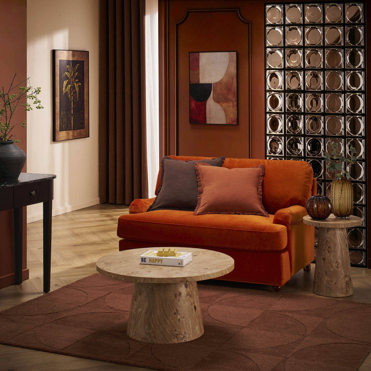 Hampshire Loveseat Sofa Bed - Bright Orange - DUSK