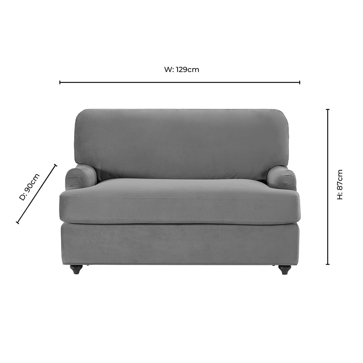 Hampshire Loveseat Sofa Bed - Bright Orange - DUSK