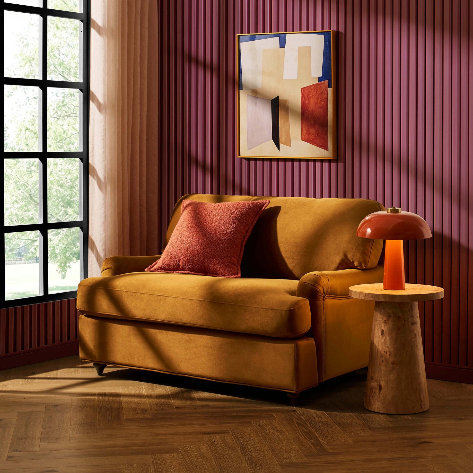 Hampshire Loveseat Sofa Bed - Muted Gold - DUSK