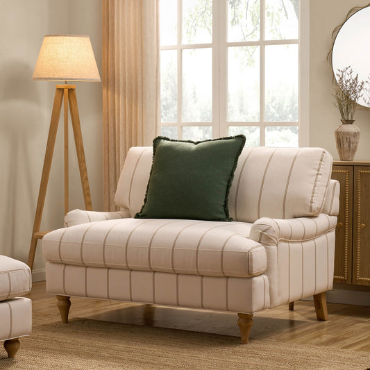 Hampshire Loveseat - Thin Natural Stripe - DUSK