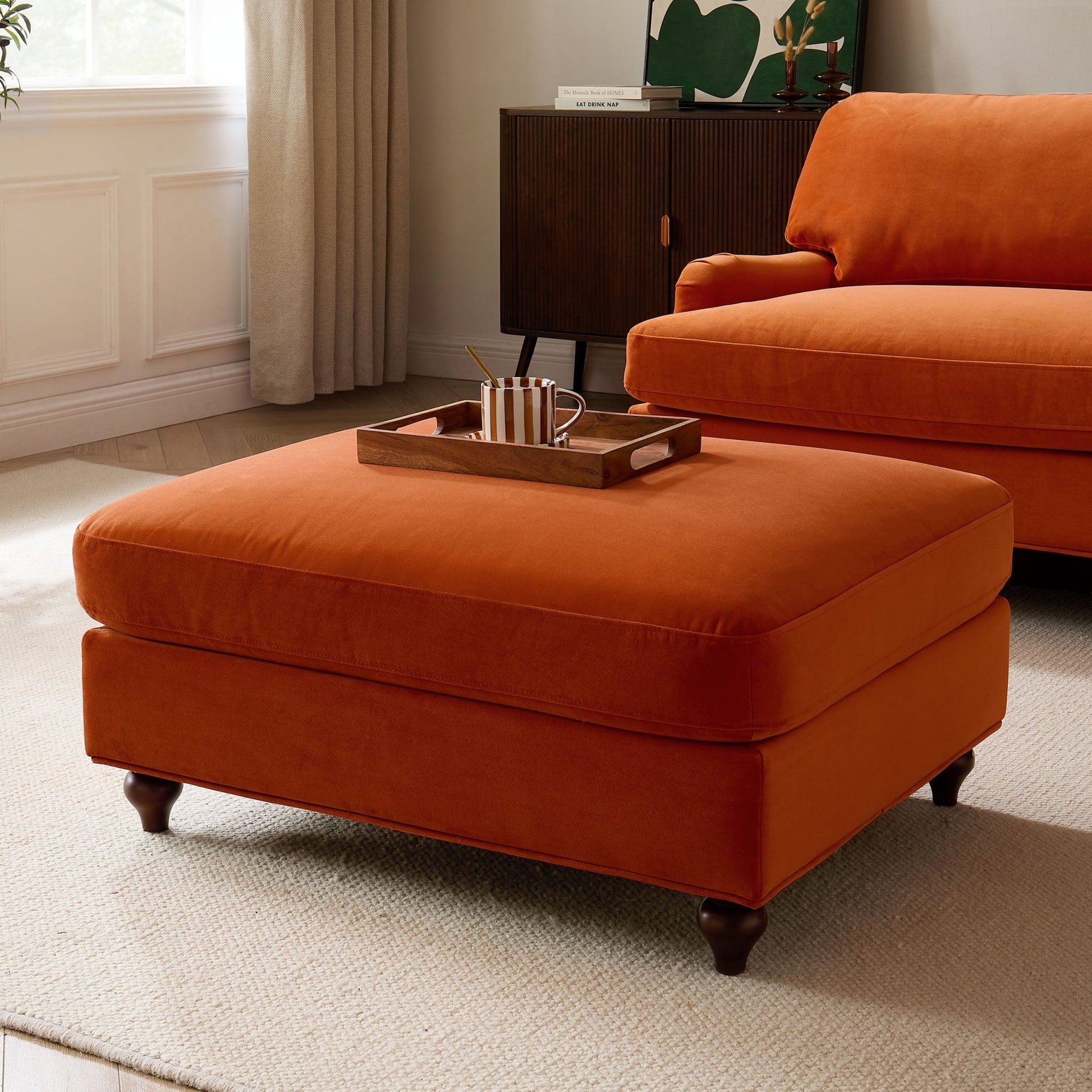 Hampshire Pouffe - Bright Orange - DUSK