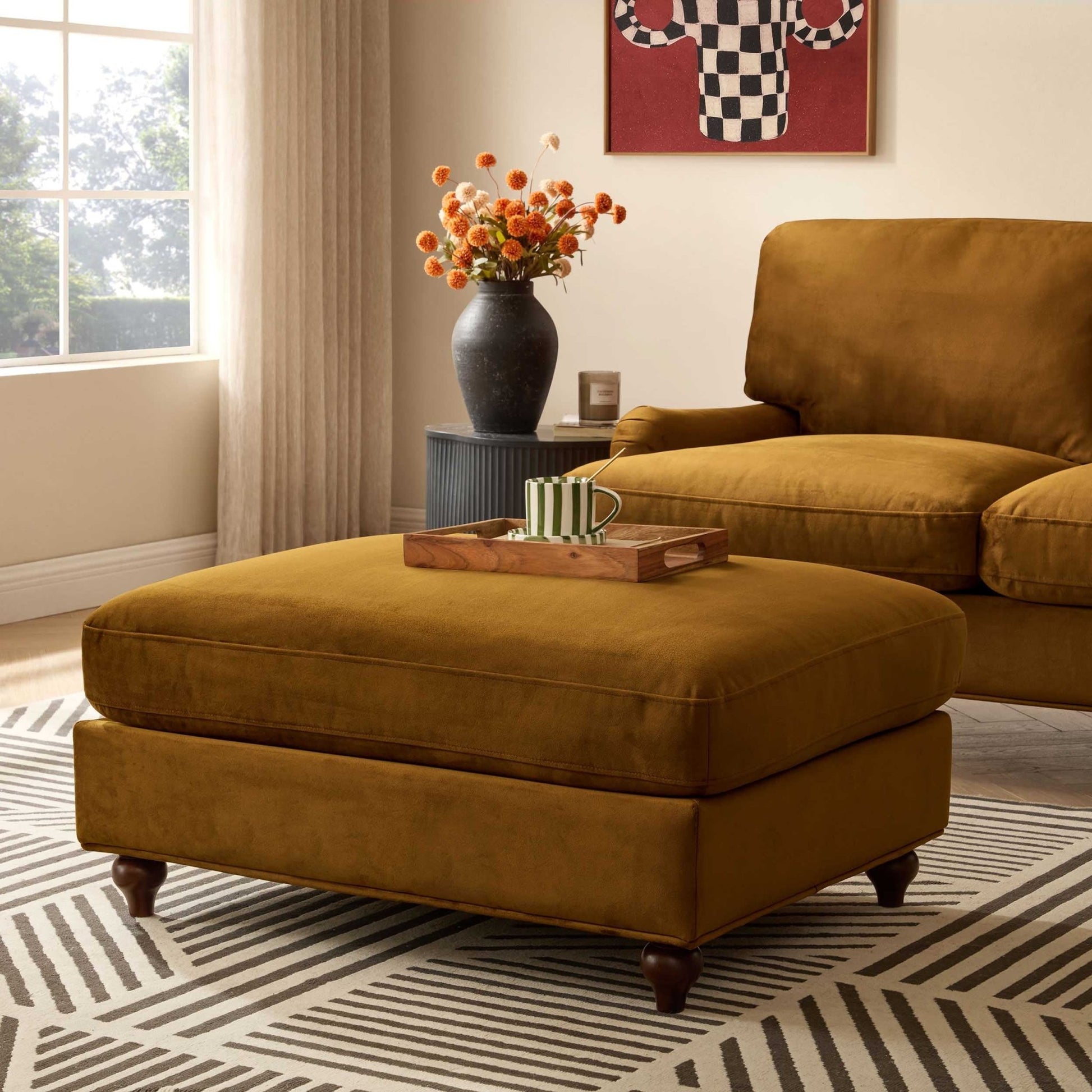 Hampshire Pouffe - Muted Gold - DUSK