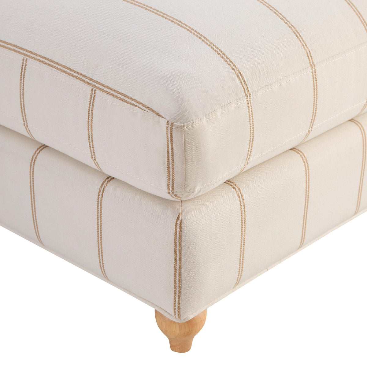 Hampshire Pouffe - Thin Natural Stripe - DUSK