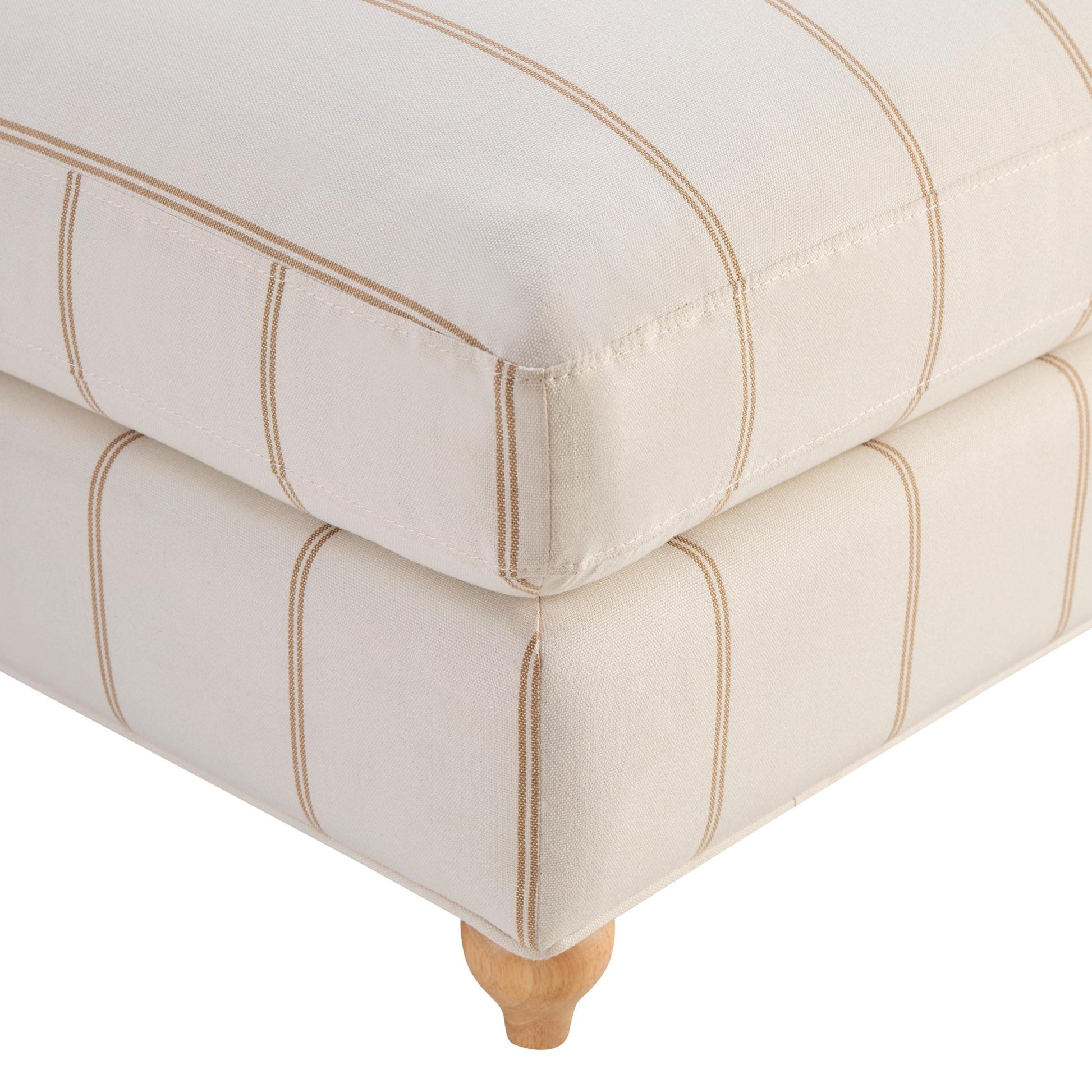 Hampshire Pouffe - Thin Natural Stripe - DUSK