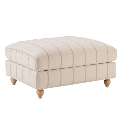 Hampshire Pouffe - Thin Natural Stripe - DUSK