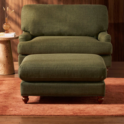 Hampshire Pouffe - Woven Pine Green - DUSK