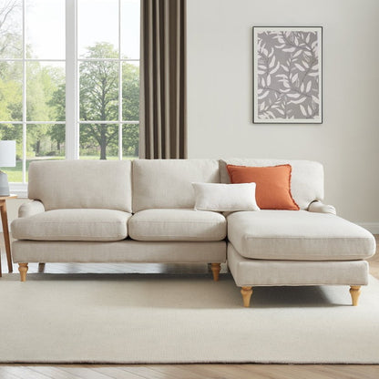 Hampshire Right Hand Chaise Sofa - Beige - DUSK