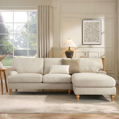 Hampshire Right Hand Chaise Sofa - Beige - DUSK