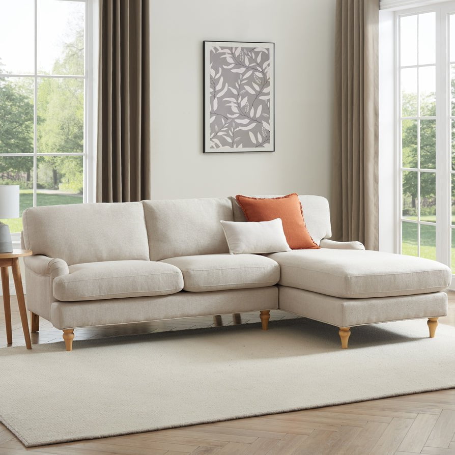 Hampshire Right Hand Chaise Sofa - Beige - DUSK