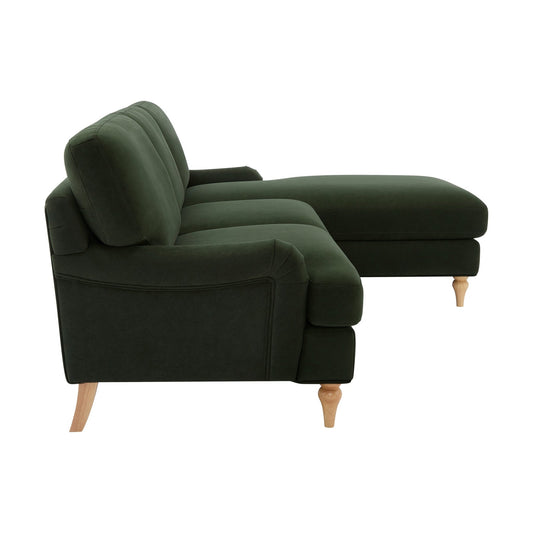 Hampshire Right Hand Chaise Sofa - Dark Olive - DUSK