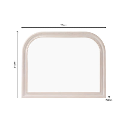 Hampton Arched Mantel Mirror - Washed White - DUSK