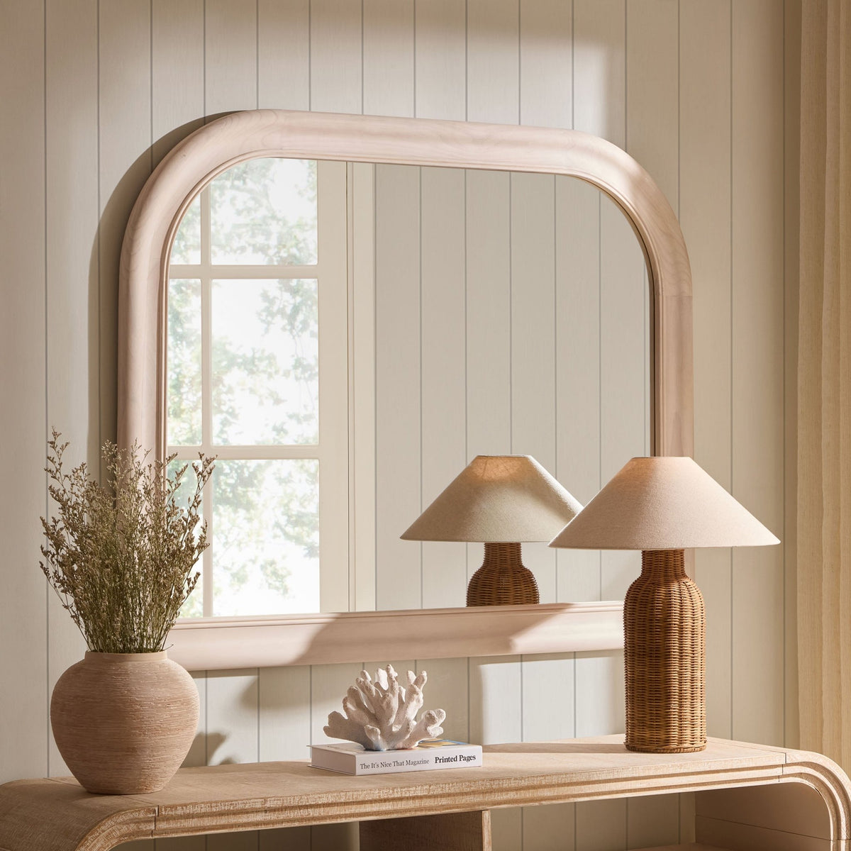 Hampton Arched Mantel Mirror - White - DUSK