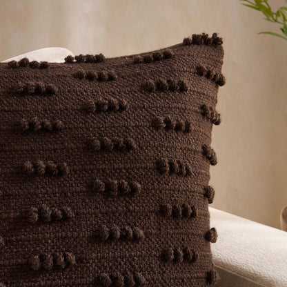 Handwoven Tufted Sofa Cushion Cover - Chocolate - DUSK