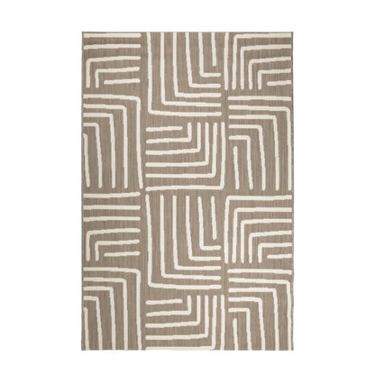 Hanna Flatweave Geo Contrast Indoor/ Outdoor Rug - 120x170cm - Natural - DUSK