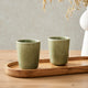 Hans Set of 2 Reactive Glaze Handless Coffee Mugs - Matcha - DUSK