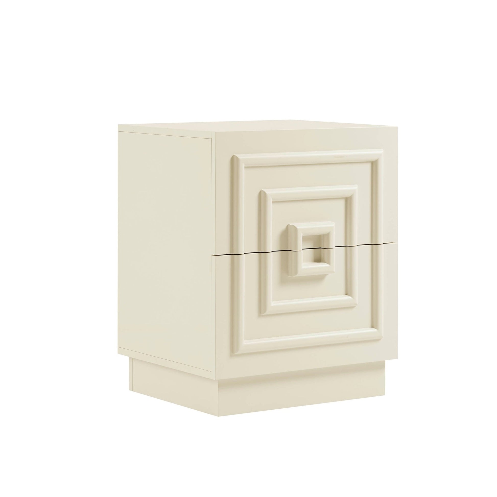 Harlow 2 Drawer Bedside Table - Cream - DUSK