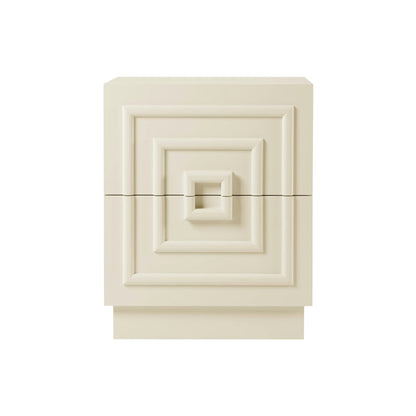 Harlow 2 Drawer Bedside Table - Cream - DUSK