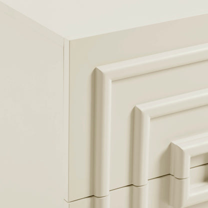 Harlow 2 Drawer Bedside Table - Cream - DUSK