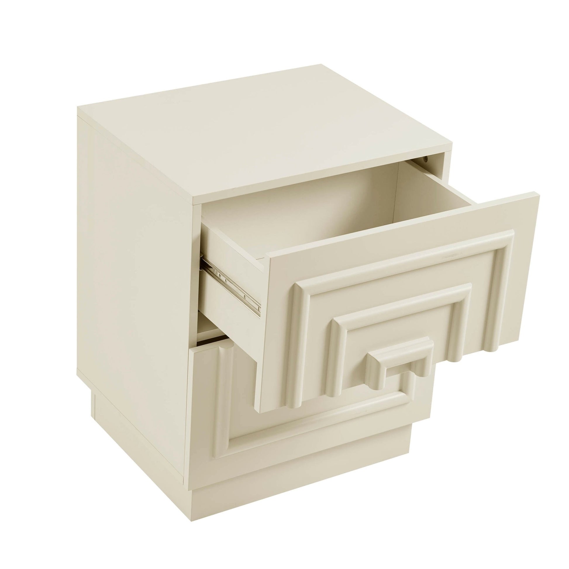 Harlow 2 Drawer Bedside Table - Cream - DUSK