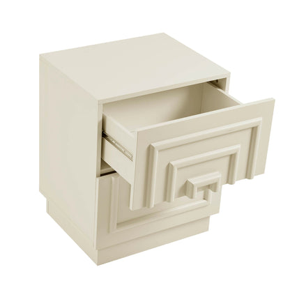 Harlow 2 Drawer Bedside Table - Cream - DUSK