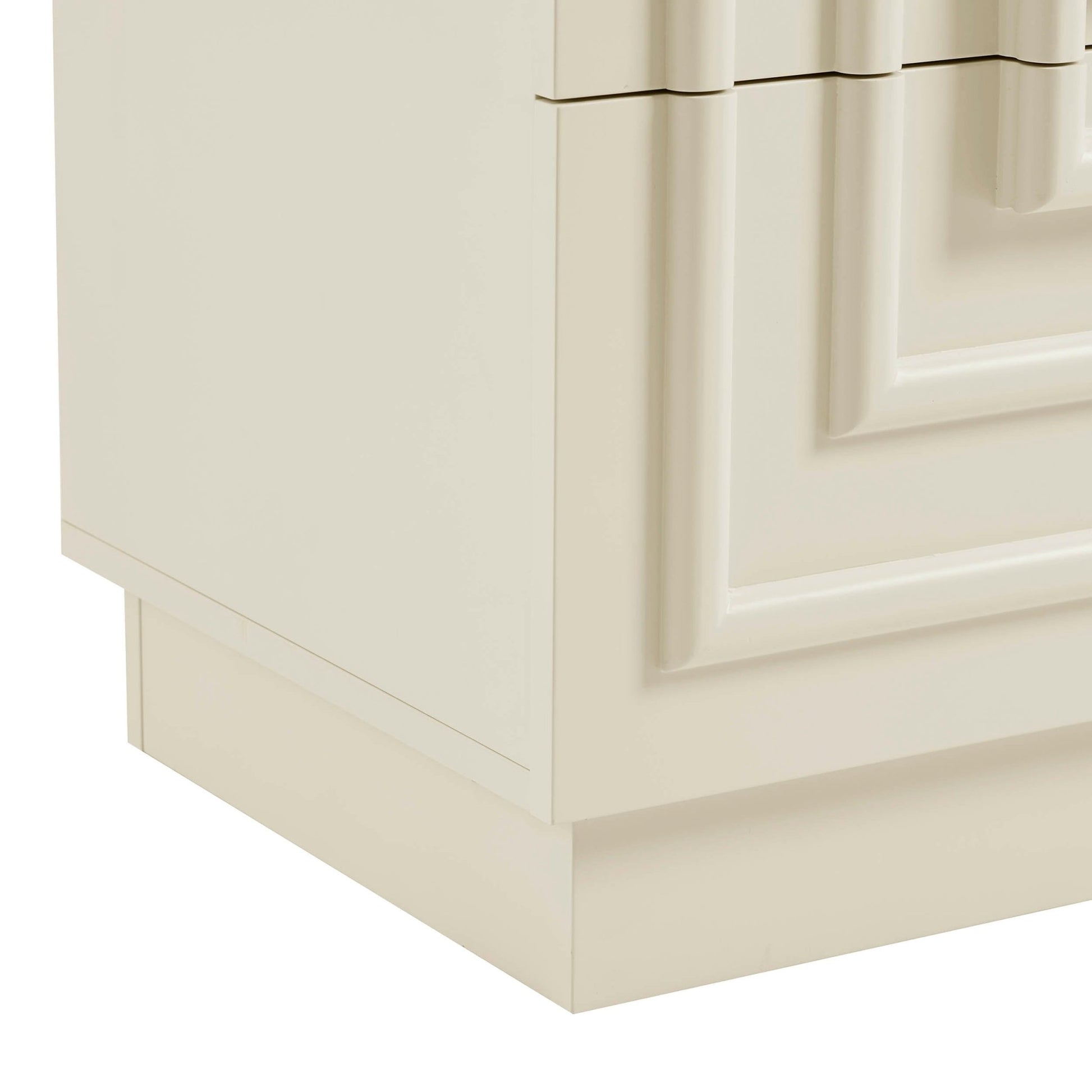 Harlow 2 Drawer Bedside Table - Cream - DUSK