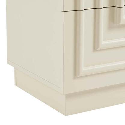 Harlow 2 Drawer Bedside Table - Cream - DUSK