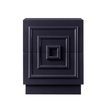 Harlow 2 Drawer Bedside Table - Midnight - DUSK