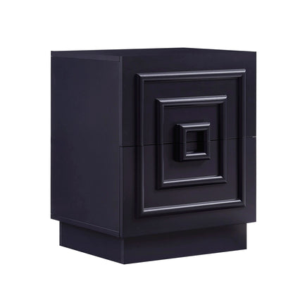 Harlow 2 Drawer Bedside Table - Midnight - DUSK