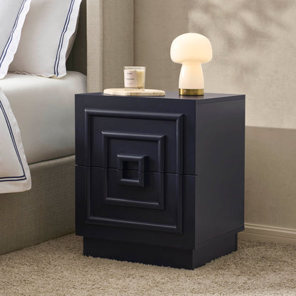 Harlow 2 Drawer Bedside Table - Midnight - DUSK