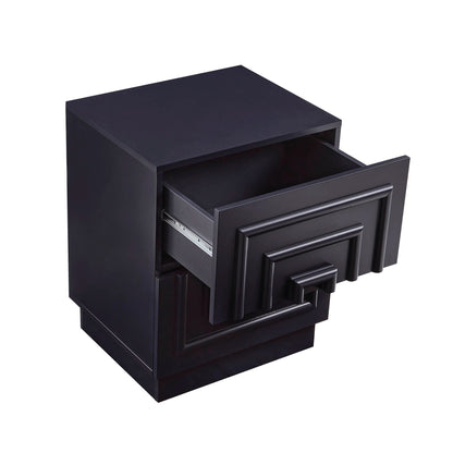 Harlow 2 Drawer Bedside Table - Midnight - DUSK